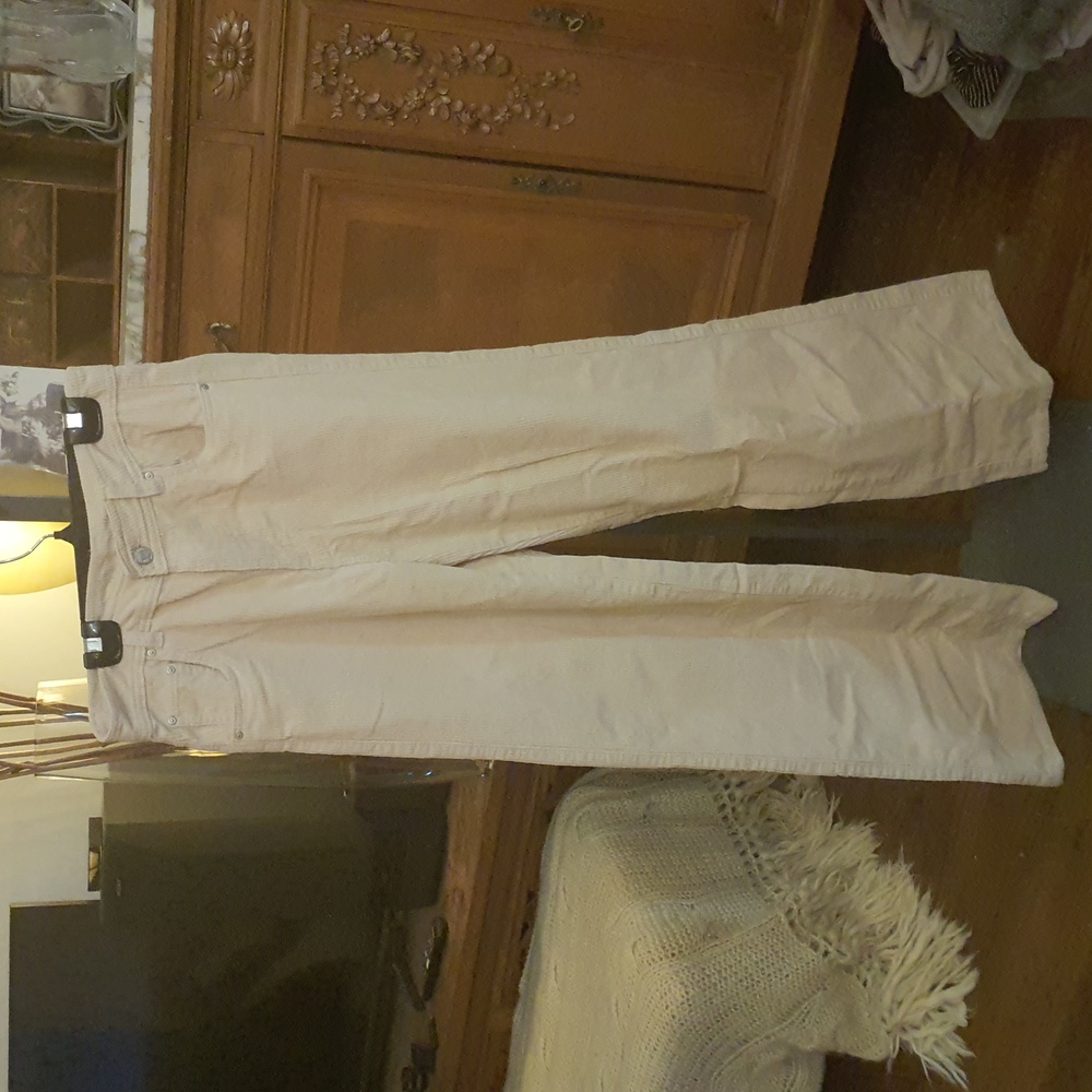Refuge Beige Ivory Cream Wide Leg Pants Corduroy